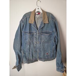 Men’s Vintage Tommy Hilfiger 90’s Denim Blue Jean Trucker Jacket - Large